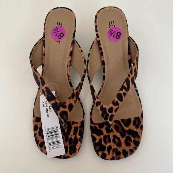 ESPRIT "Elayna" Animal Pring Thong Shoe Sandals - Black Tan - Size 8.5 - Picture 7 of 7